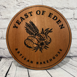 Round / Log Slice Wooden Carved Custom Sign